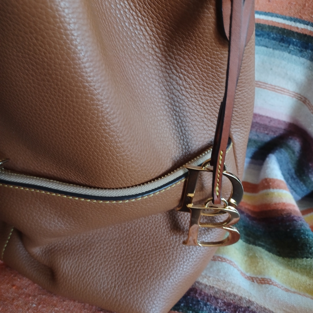 Dooney & Bourke Dawson Large Satchel, Caramel, Pebble Leather, BPEBC1046 - Picture 5 of 10